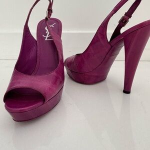 Yves Saint Laurent Fuchsia Slingback Heels